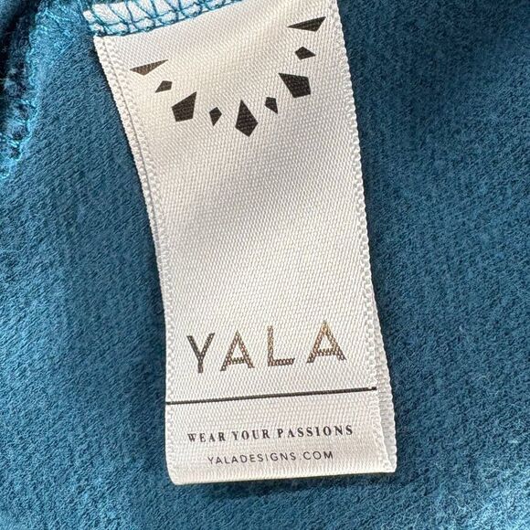 Yala Bamboo sweatshirt hoodie open front with pockets teal S/M casual comfy soft - Picture 10 of 11